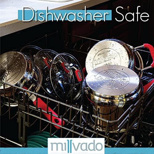 Millvado 6 Quart Stainless Steel Stock Pot with Glass Lid