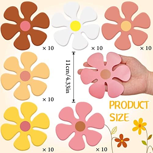 Henoyso 60 Pcs Retro Flower Cutouts DIY Decorations
