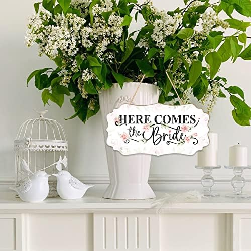 CHDITB Here Comes The Bride Wooden Wall Sign 12x5