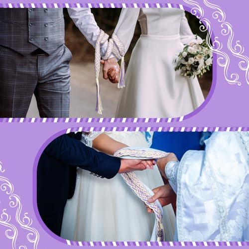 Handfasting Cord Wedding Lasso with Pendants Purple