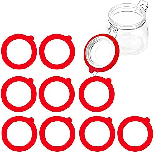 Silicone Gasket Replacement for Mason Jar Lids 10pcs Red Airtight Seals