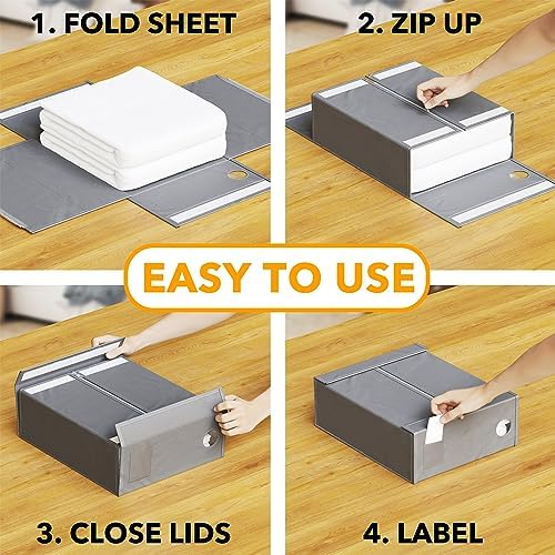 SpaceAid 4 Pack Sheet Organizers Storage Container Gray