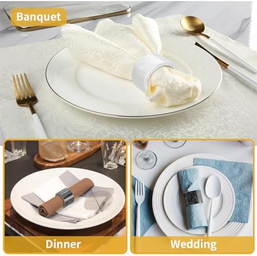 Thanksgiving Napkin Rings - Set of 6 Marble Black