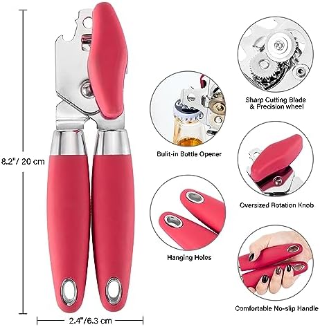 TJ POP Manual Can Opener Red Heavy Duty