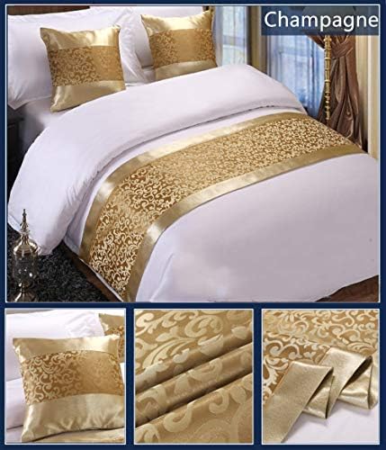 Twelve Champagne King Bed Scarf Runner for Home Hotel Guesthouse