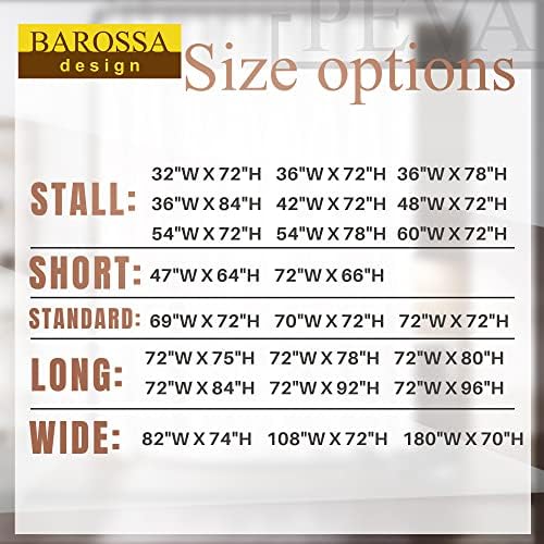 Barossa Design Clear Shower Liner - Premium PEVA with 3 Magnets and Rustproof Grommets