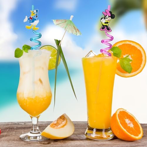 25pcs Mouse Straws with Cleaning Brushes for Birthday Parties