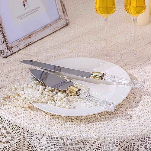 Boao 4 Piece Wedding Toasting Flutes and Cake Server Set