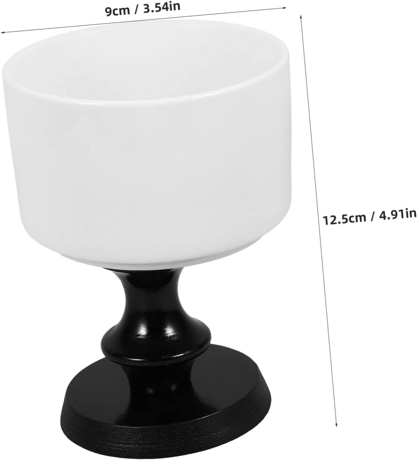 Zerodeko 220ml Ceramic Dessert Cup Black Round Tall Footed Bowl Goblet