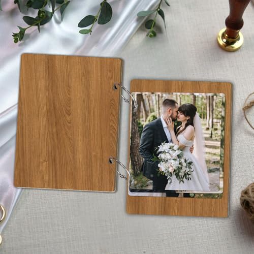 La Boda Personalized Wedding Card Holder Wooden Album with Metal Buckles