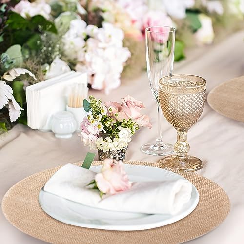 Mifoci 100 Fall Burlap Placemats 118 Inch Reusable Round Table Mats