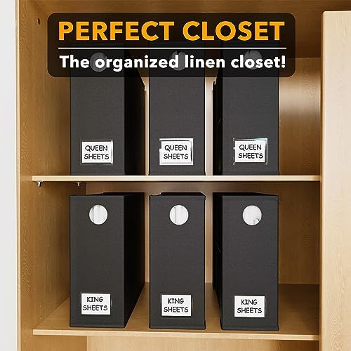 SpaceAid 6 Pack Bed Sheet Organizers Storage Black Foldable
