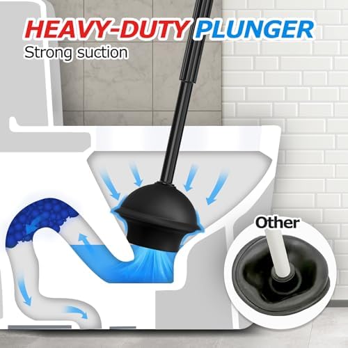 FORASTO 2 in 1 Toilet Plunger and Brush Set