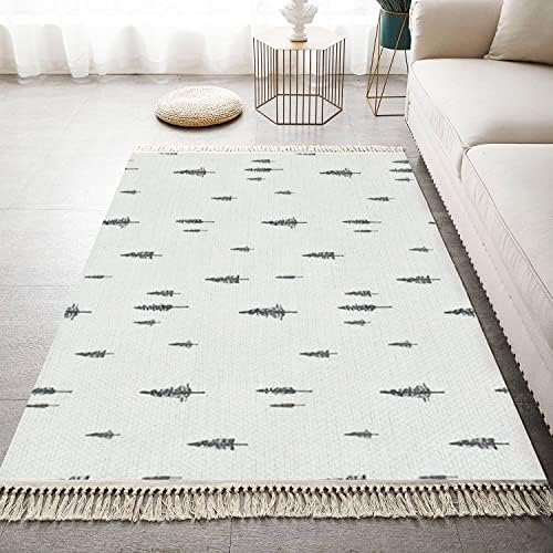 Boho Style Area Rug with Tassels for Kids Room