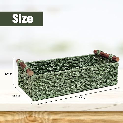 Stobsk Round Wicker Storage Basket with Handle Green