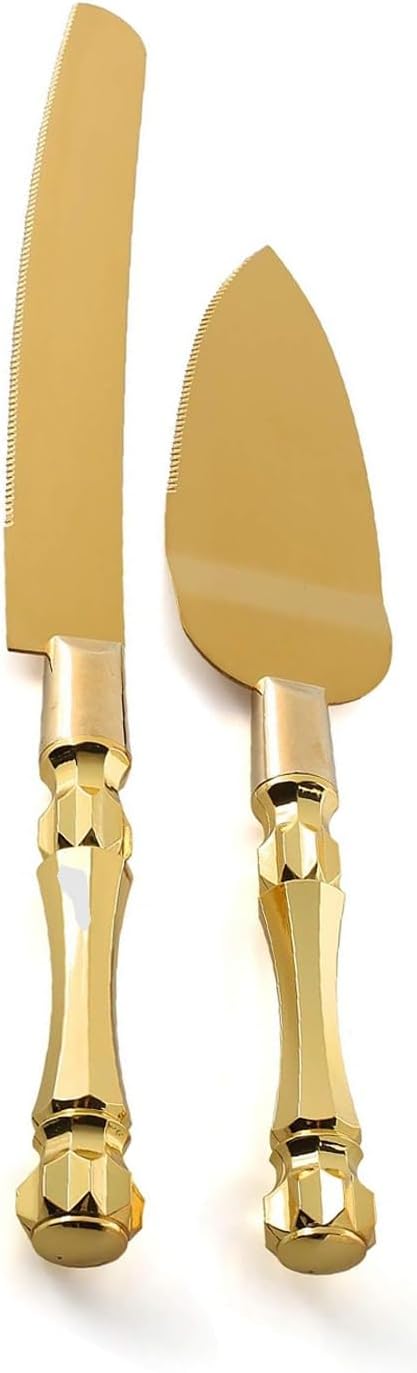 Homi Styles Gold Elegant Cake Knife and Server Set