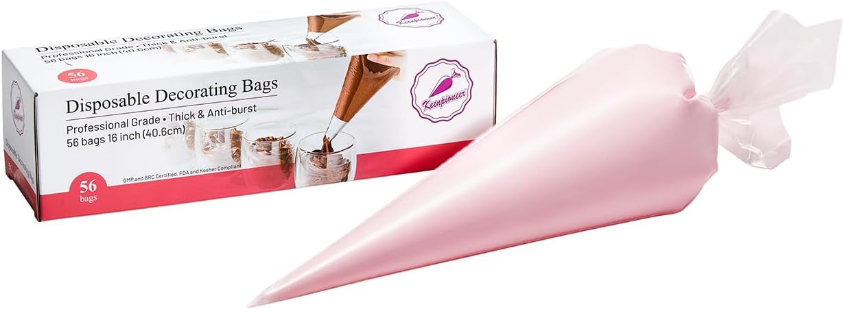 Keenpioneer Disposable Cake Decorating Bag 56 Count