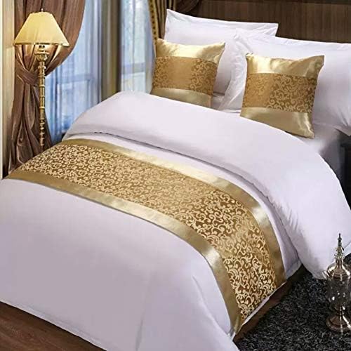 Twelve Champagne King Bed Scarf Runner for Home Hotel Guesthouse