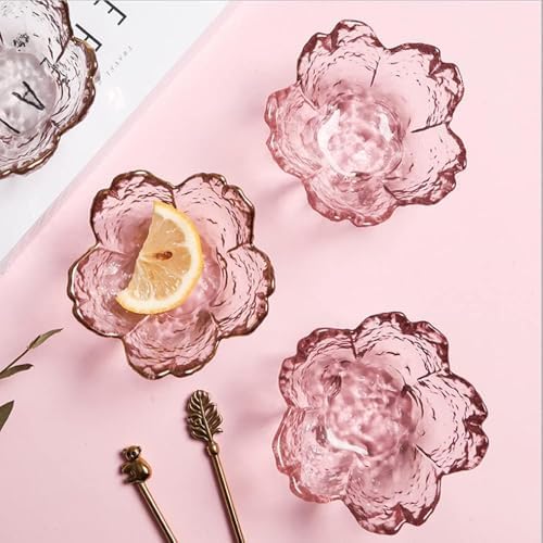 Elegant Cherry Blossom Glass Candle Holders Set of 6