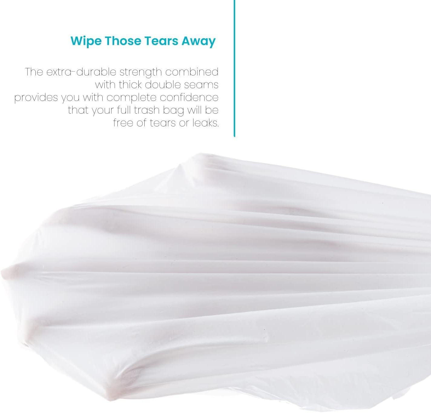 Home Zone Living 53 Gallon Kitchen Trash Bags with Drawstring Handles 60 Count