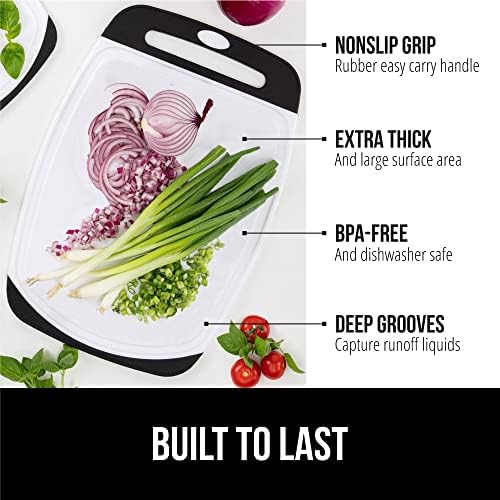 GORILLA GRIP BPA Free Reversible Cutting Board Set of 3