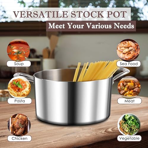 Herogo 6 Quart Stainless Steel Stock Pot with Lid