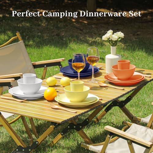 PYRMONT 16PCS Wheat Straw Dinnerware Set for 4