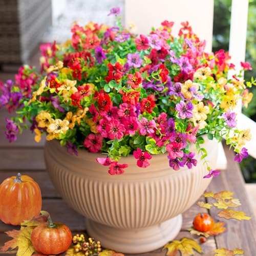 Artificial Daisy Flowers with Eucalyptus Leaves 12 Bundles Mix