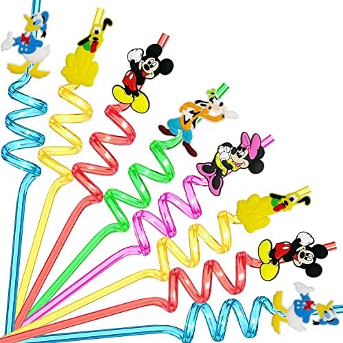 25pcs Mouse Straws with Cleaning Brushes for Birthday Parties