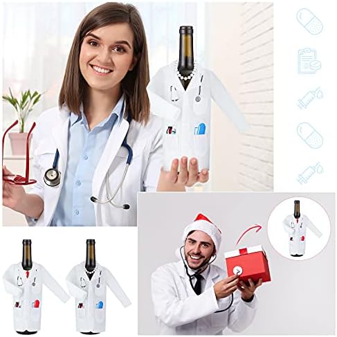 Cunhill 4 Pcs White Coat Wine Bag Set