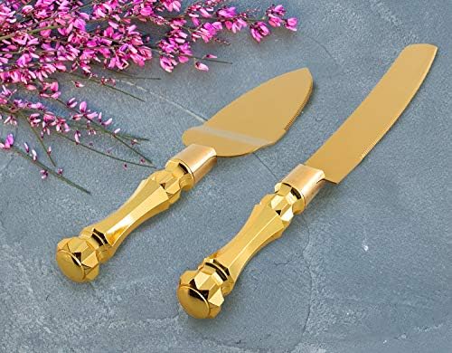 Homi Styles Gold Elegant Cake Knife and Server Set