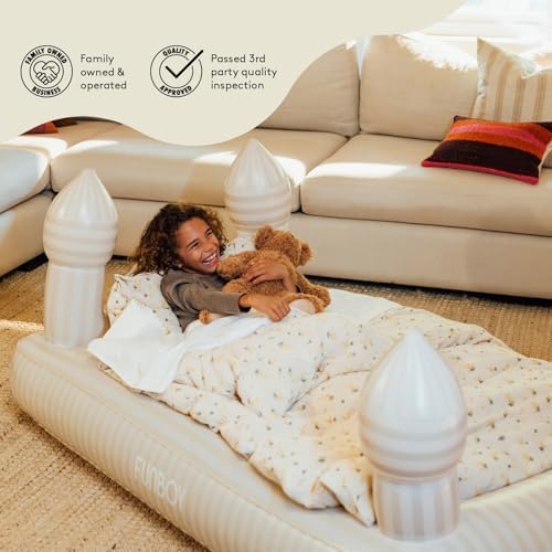 FUNBOY Kids Striped Castle Air Mattress with Travel Bag