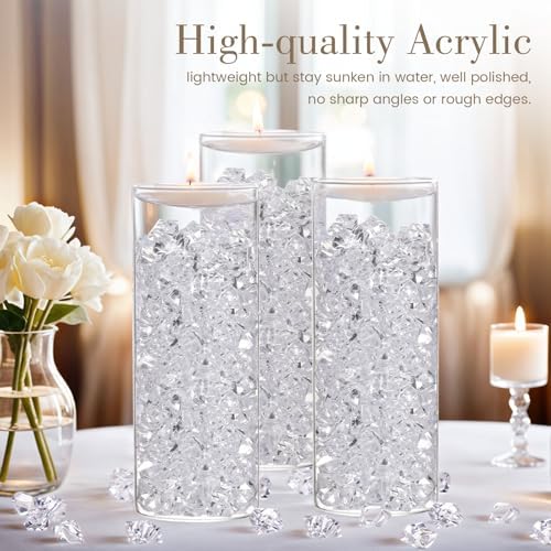 DomeStar Fake Ice 150PCS Acrylic Rocks Vase Fillers