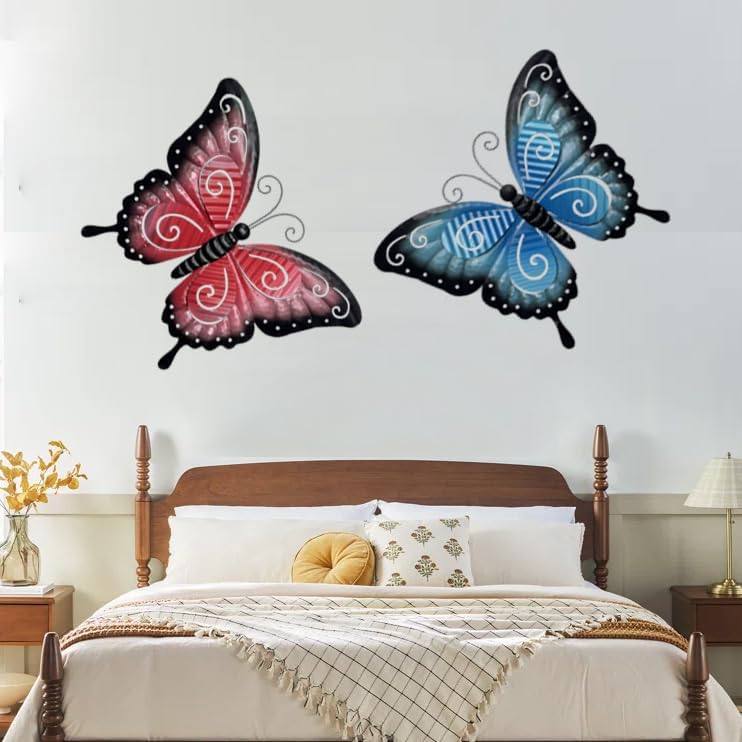 ABELOTS Metal Butterfly Wall Decor 3 Pack