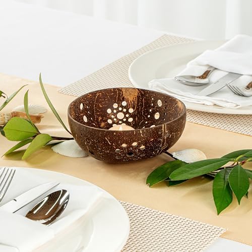 Restaurantware Coco Casa Coconut Shell Candle Holders 10 Reusable Tealight Holders