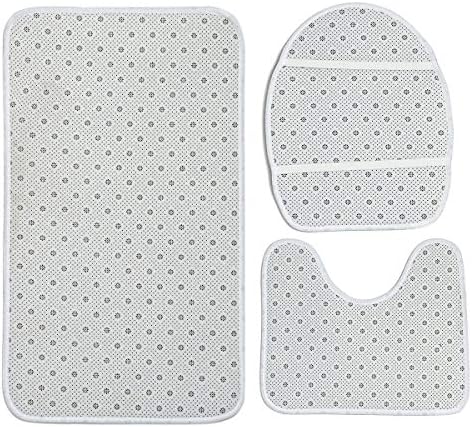YESOF66 3 Piece Bathroom Rug Set with U Shaped Toilet Cover