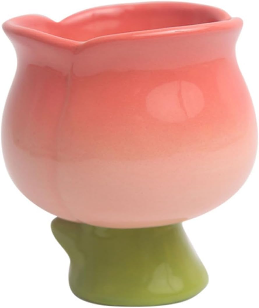 Elegant Tulip Ceramic Ice Cream Cup Multifunctional Mug