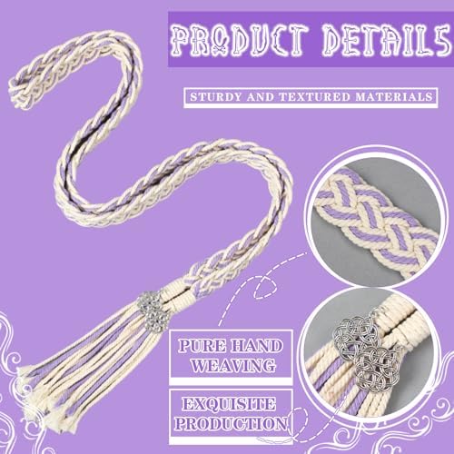 Handfasting Cord Wedding Lasso with Pendants Purple