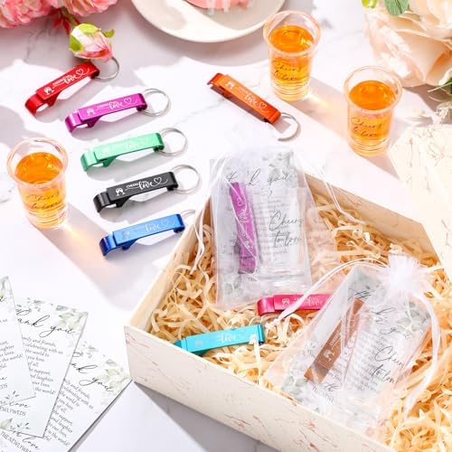 200 Pcs 50 Sets Wedding Favors Shot Glasses and Bottle Openers