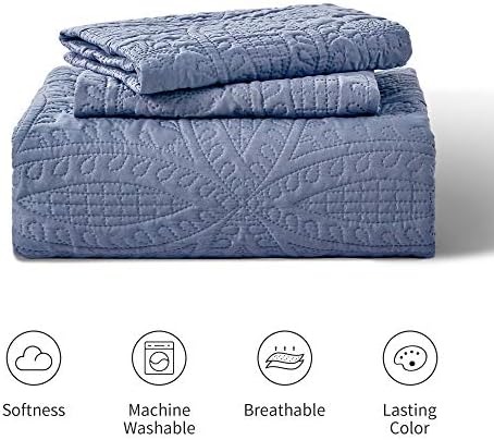 Loves Cabin King Size Quilt Set Blue Bedspreads