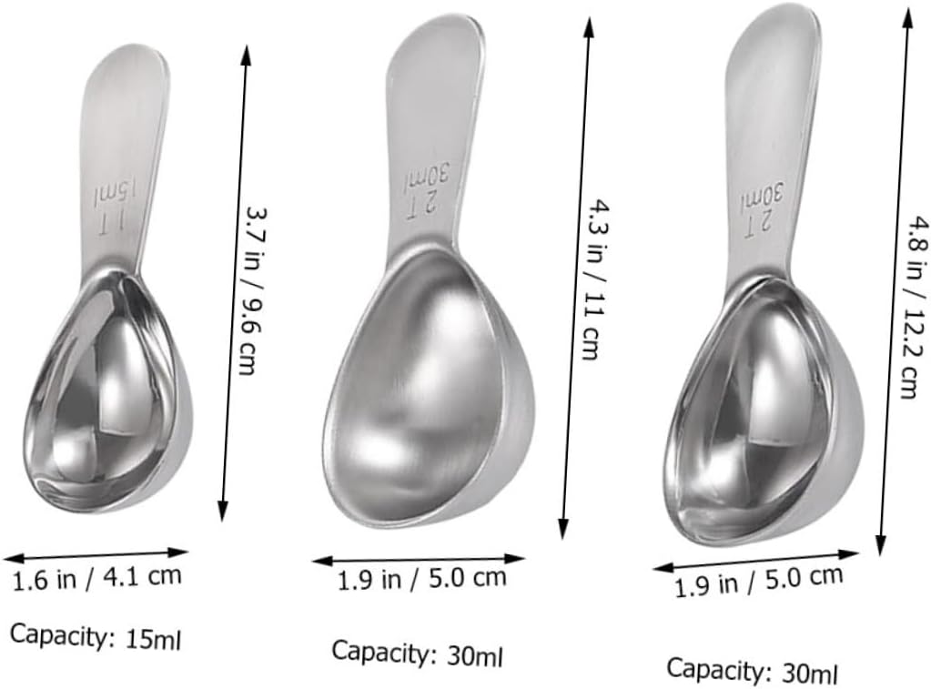 Cabilock 3 Pcs Stainless Steel Measuring Spoon Set