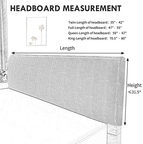 Easy-Going Stretch Bed Headboard Cover Full Size Light Gray