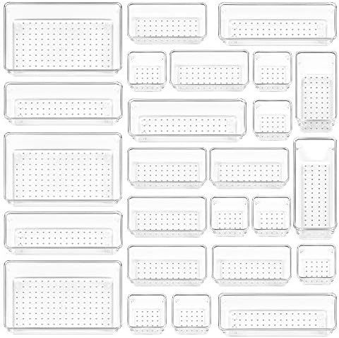 Vtopmart 25 PCS Clear Plastic Drawer Organizers Set