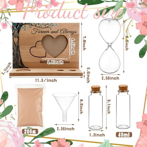 Sliner Unity Sand Ceremony Kit 5 Pcs Classic Hourglass Set for Wedding