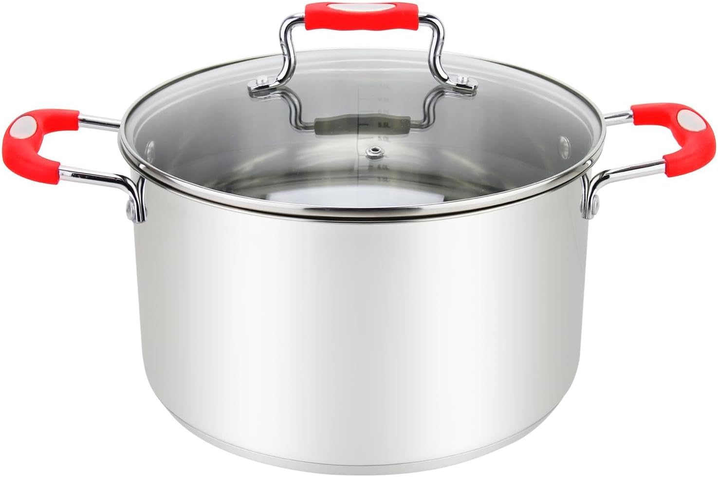 Millvado 6 Quart Stainless Steel Stock Pot with Glass Lid