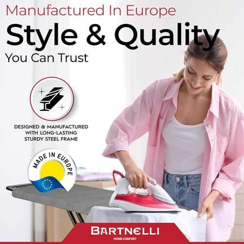 Bartnelli Ironing Board with 4 Layered Cover Height Adjustable Up to 36 Inches