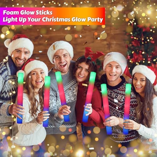 OLUPP 70 PCS LED Foam Glow Sticks with 3 Modes