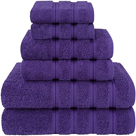 American Soft Linen Purple 6 Piece Towel Set