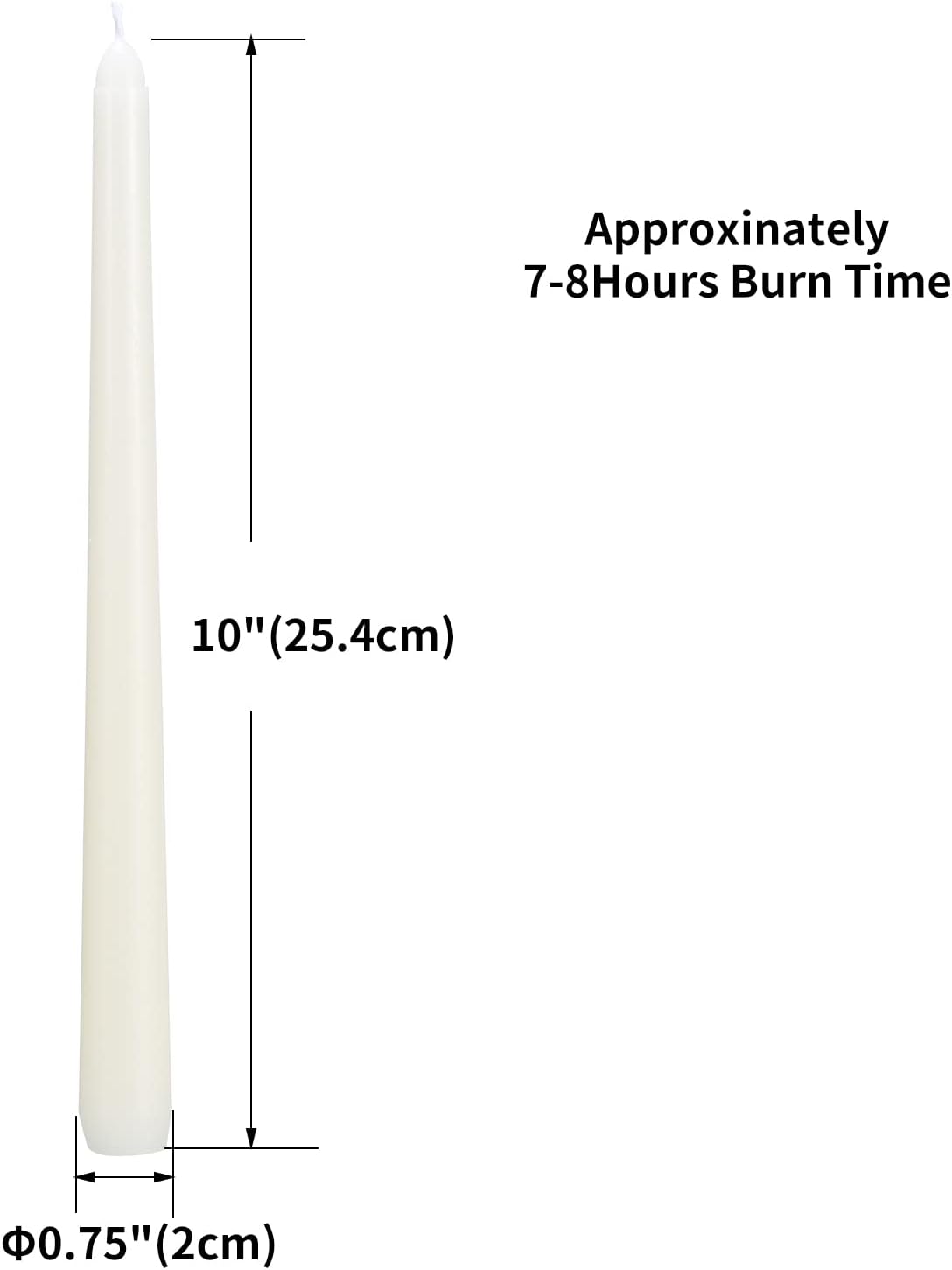 Flamecan Ivory Taper Candles Set of 20