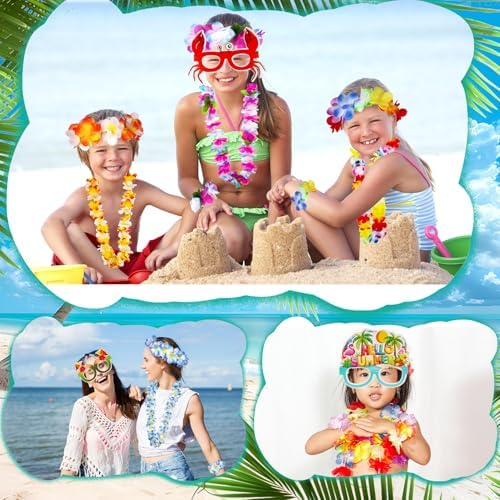 Atonofun 80 PCS Hawaiian Party Decor Accessory Pack